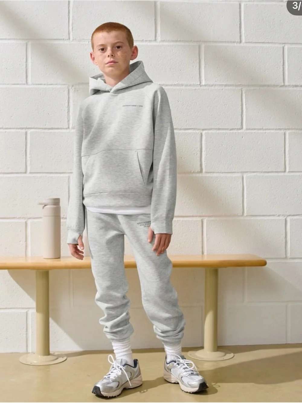 abercrombie kids Light Heather Gray Sweat Set